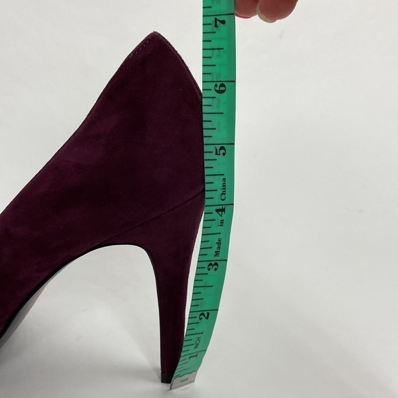 GUESS Leather Suede Wgnelana Gathered Knot Peep Toe Burgundy High Stiletto Heels - Picture 15 of 16
